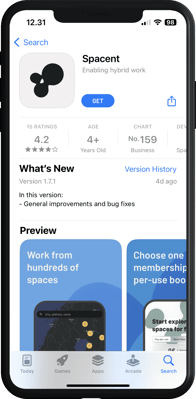 Spacent-sovellus AppStoressa